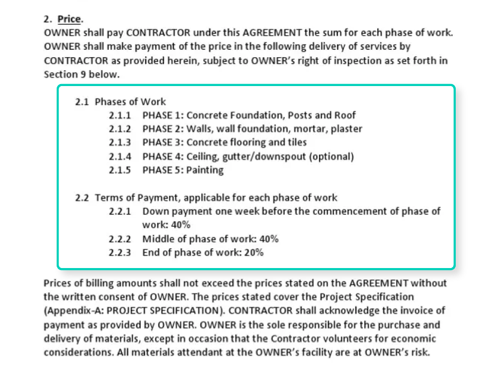 裝修工程分期付款流程示意