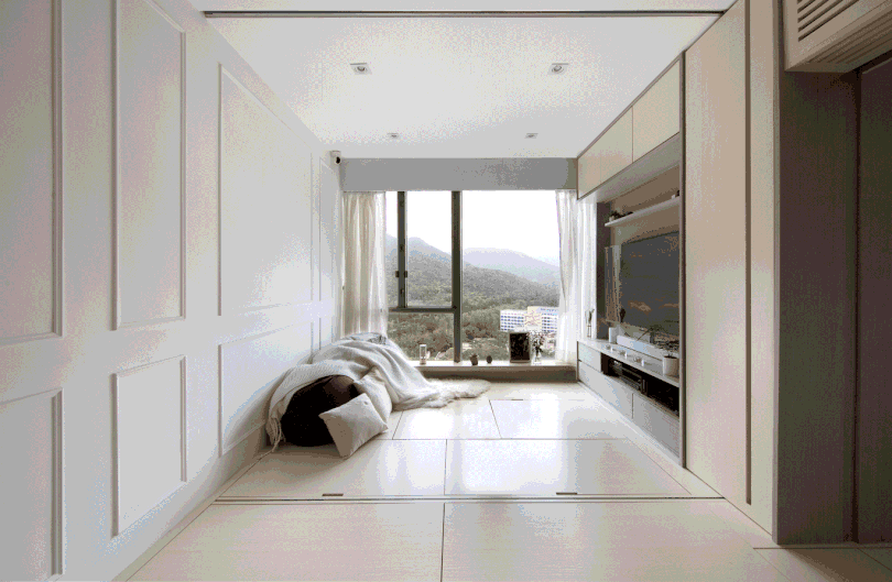 香港細單位多功能傢俬設計示意